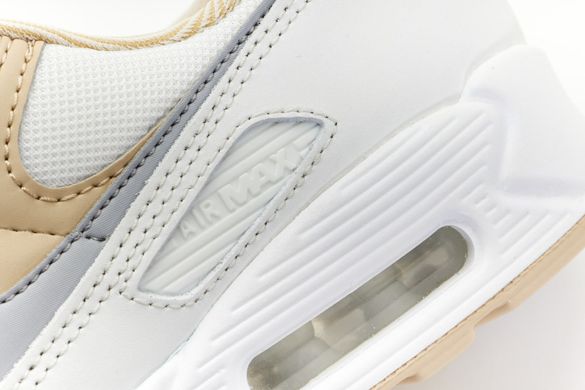 Кроссовки женские Nike AIR MAX 90 кожа беліе с коричневым DH5719-100, 10,5, 42,5, 27,5