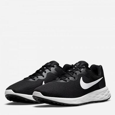 Кросівки чоловічі для бігу Nike REVOLUTION 6 NN 4E текстиль чорні з білим DD8475-003, 10, 44, 28